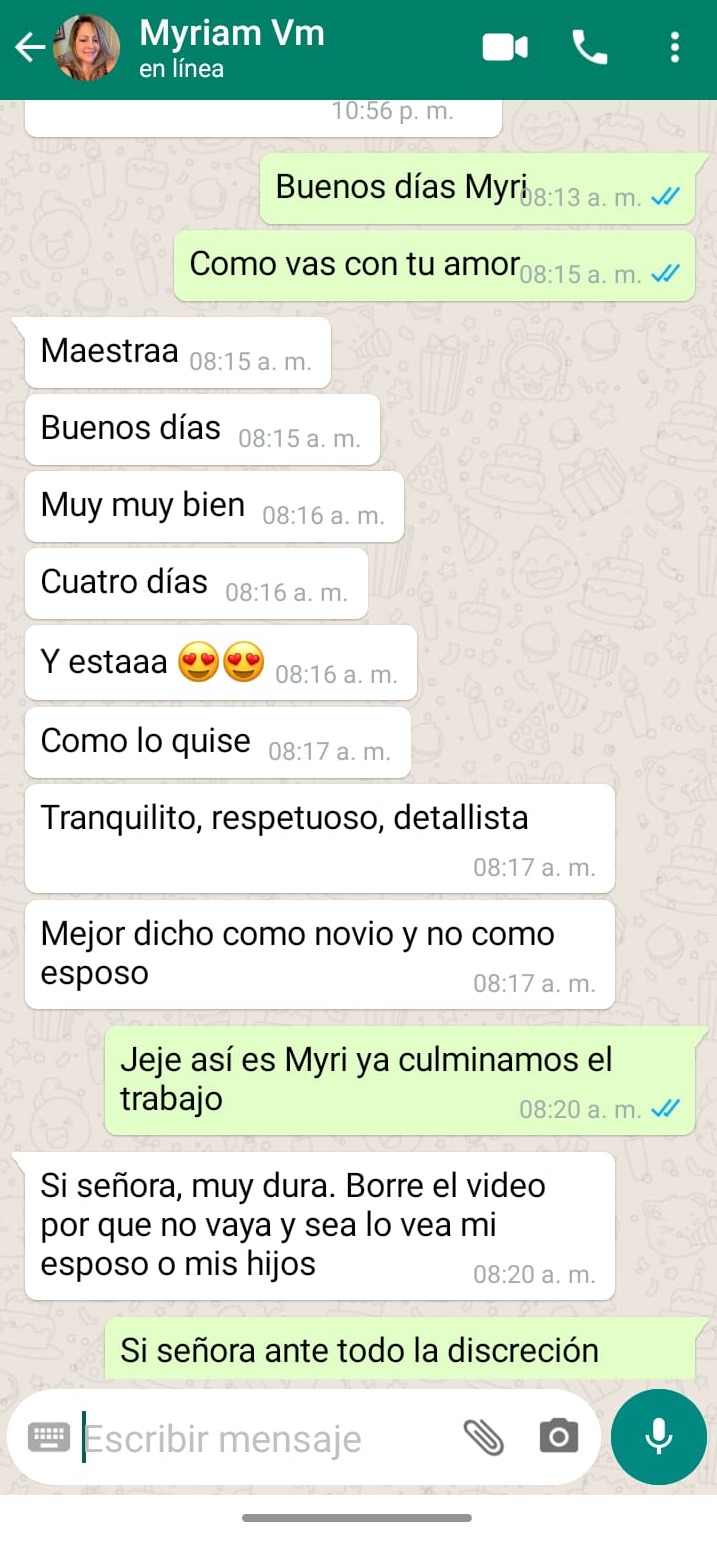 Testimonio WhatsApp de Angela