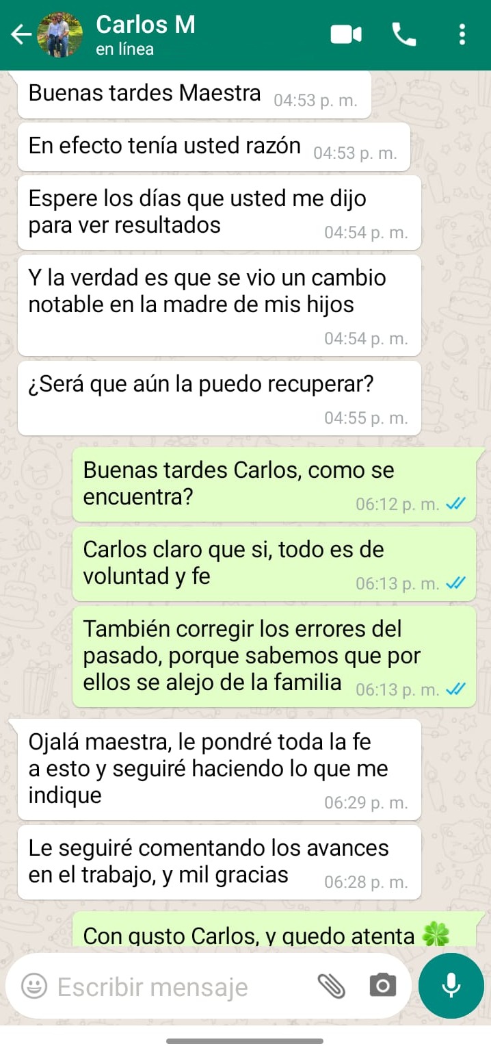 Testimonio WhatsApp de Edgar
